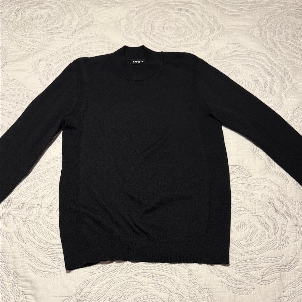 Express Men's Classic Black Crewneck Sweater